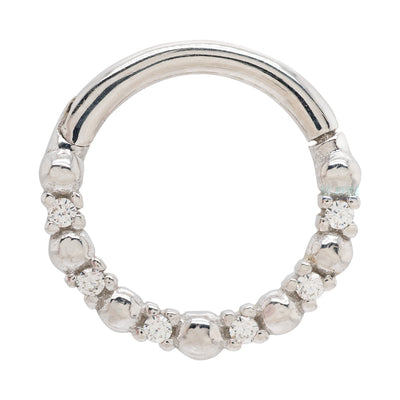 "Love is Love" Hinge Ring / Clicker in Gold with CZ's