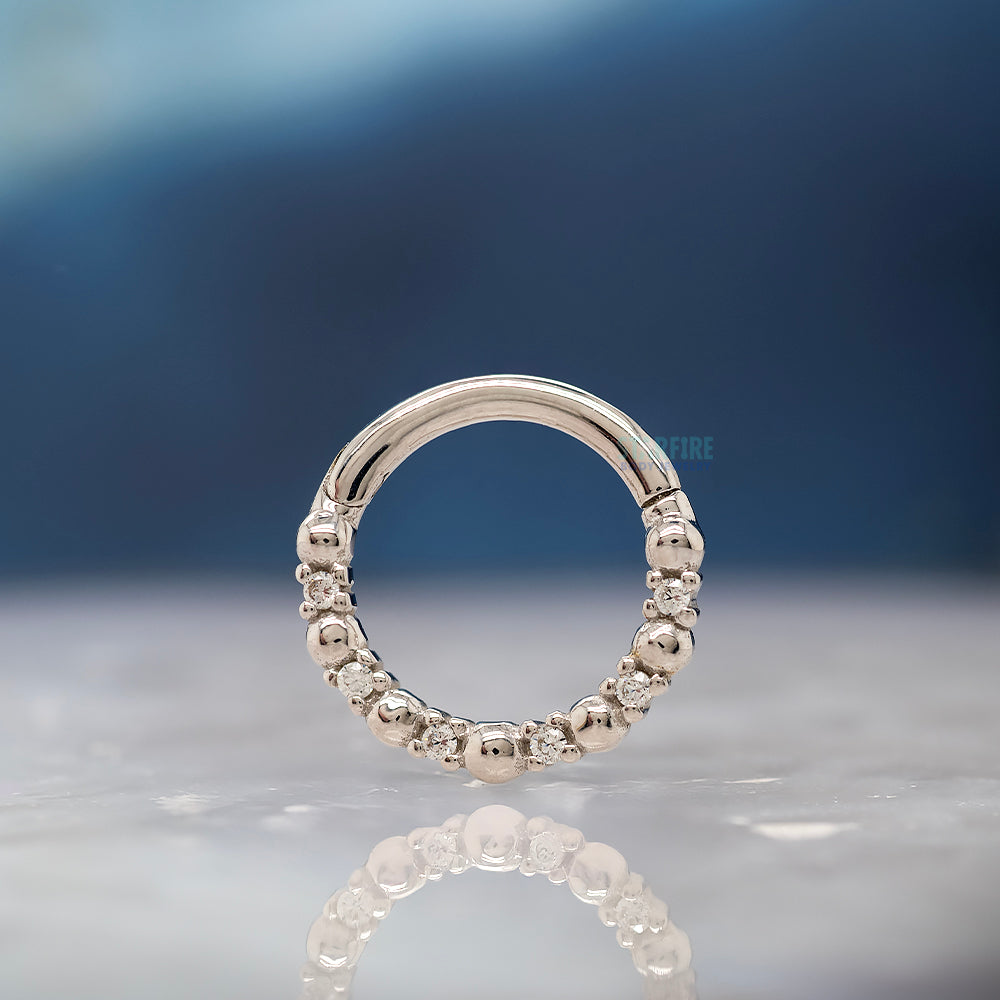 "Love is Love" Hinge Ring / Clicker in Gold with CZ's