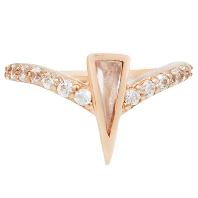 "Mikah" Hinge Ring / Clicker in Gold with CZ's