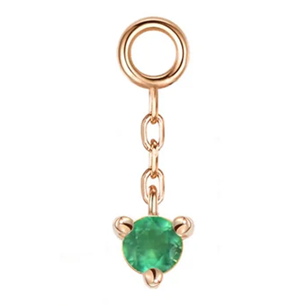 "Gia" Chain Charm in Gold with Genuine Gemstone