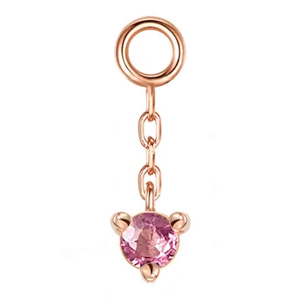 "Gia" Chain Charm in Gold with Genuine Gemstone