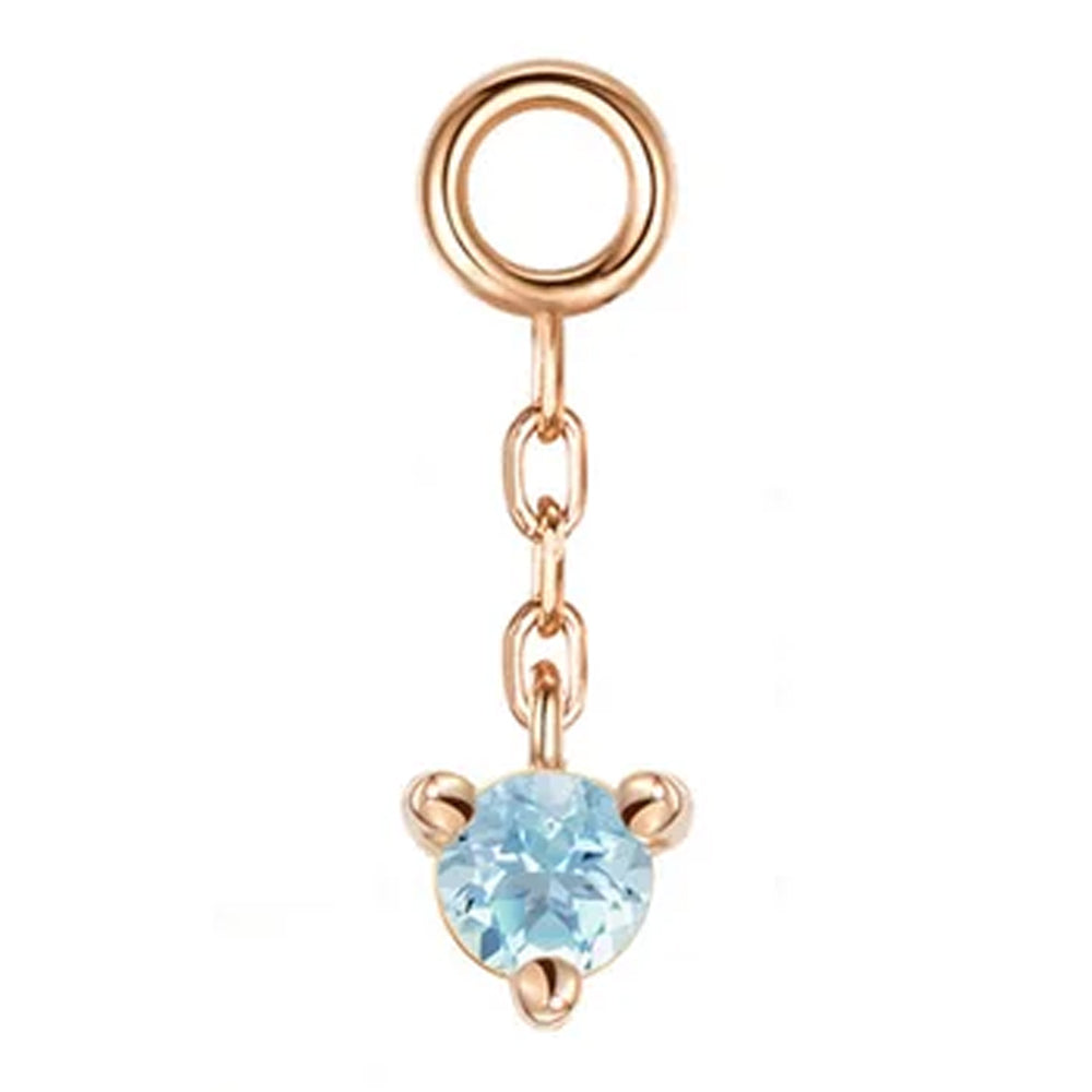 "Gia" Chain Charm in Gold with Genuine Gemstone