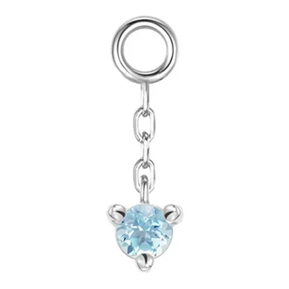 "Gia" Chain Charm in Gold with Genuine Gemstone