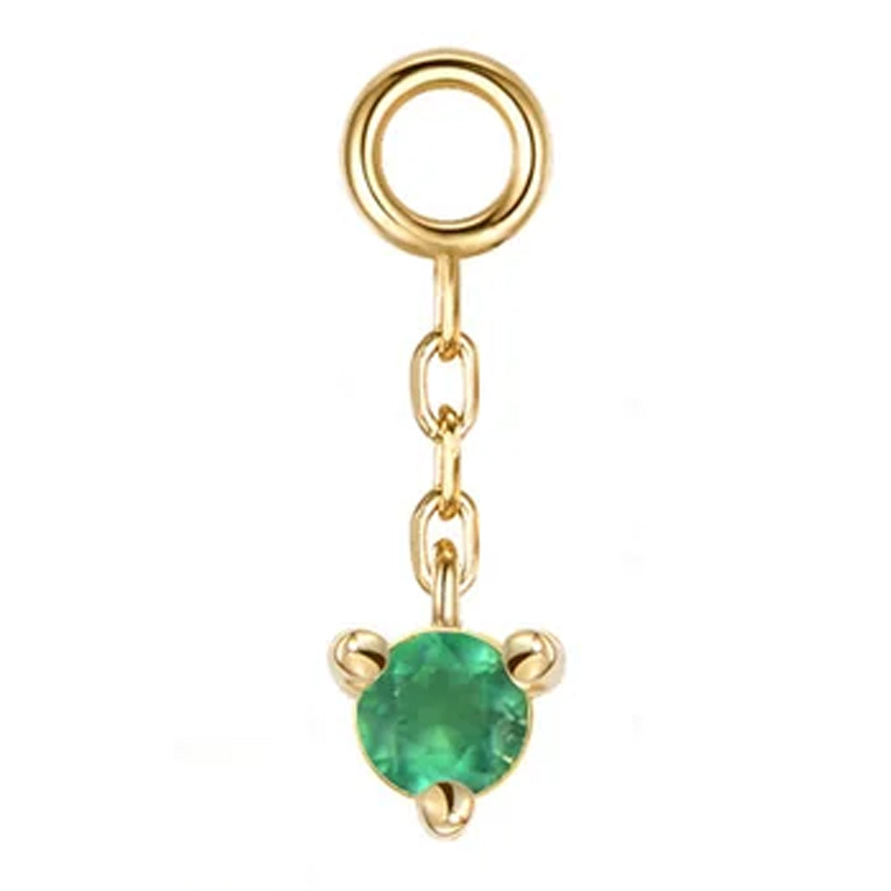 "Gia" Chain Charm in Gold with Genuine Gemstone