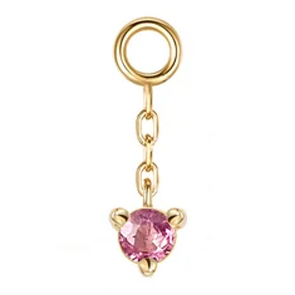 "Gia" Chain Charm in Gold with Genuine Gemstone