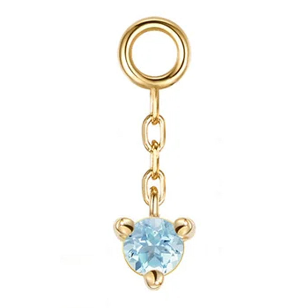 "Gia" Chain Charm in Gold with Genuine Gemstone