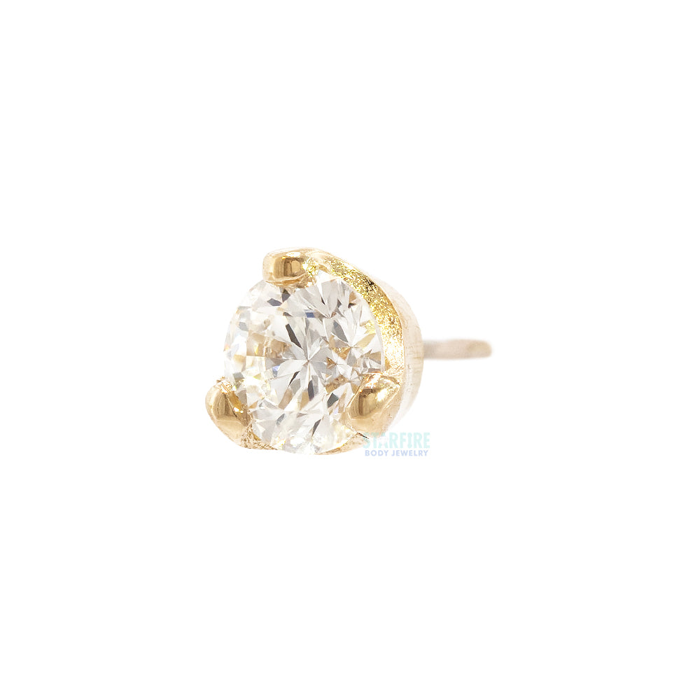 threadless: Three Prong Pin in Gold with DIAMOND