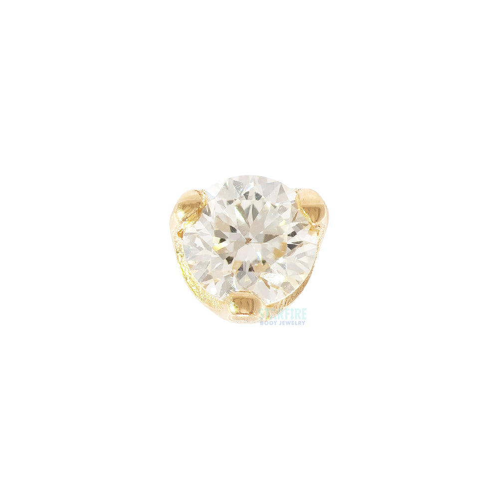 threadless: Three Prong Pin in Gold with DIAMOND
