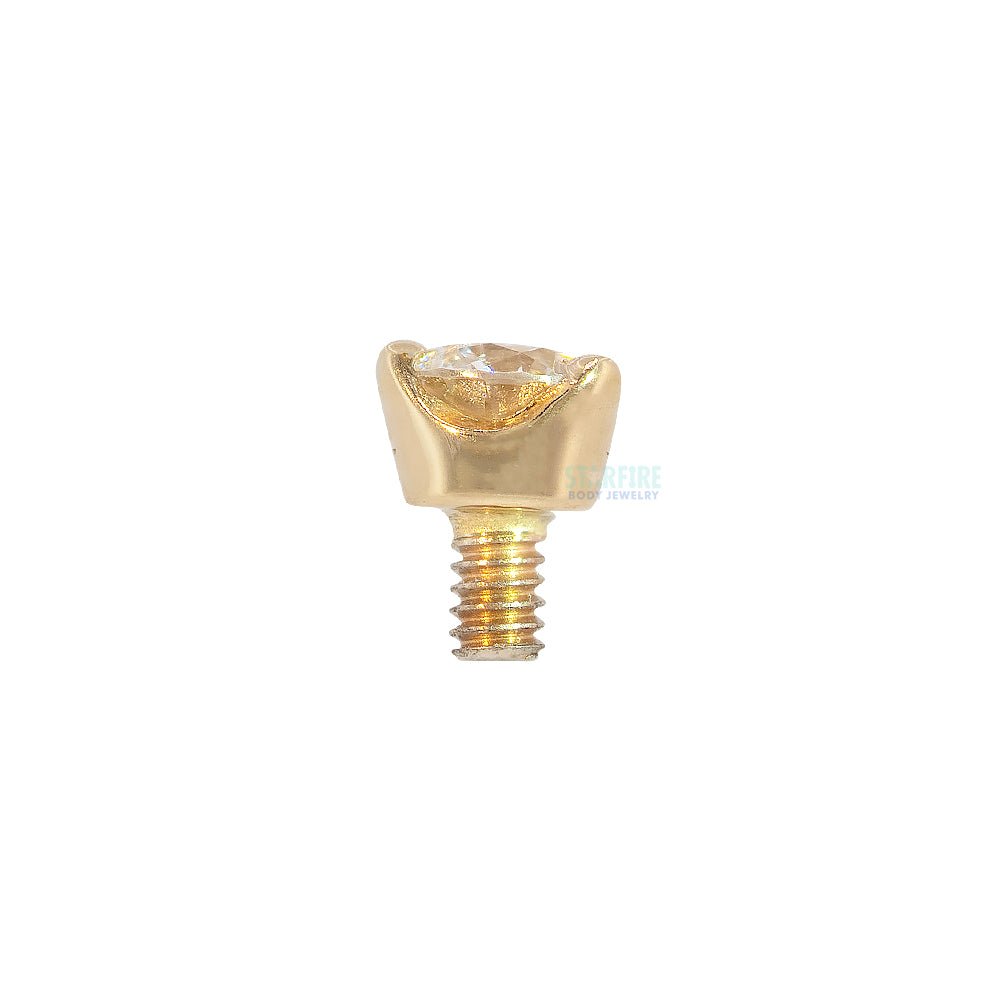 Three Prong Threaded End in Gold with DIAMOND