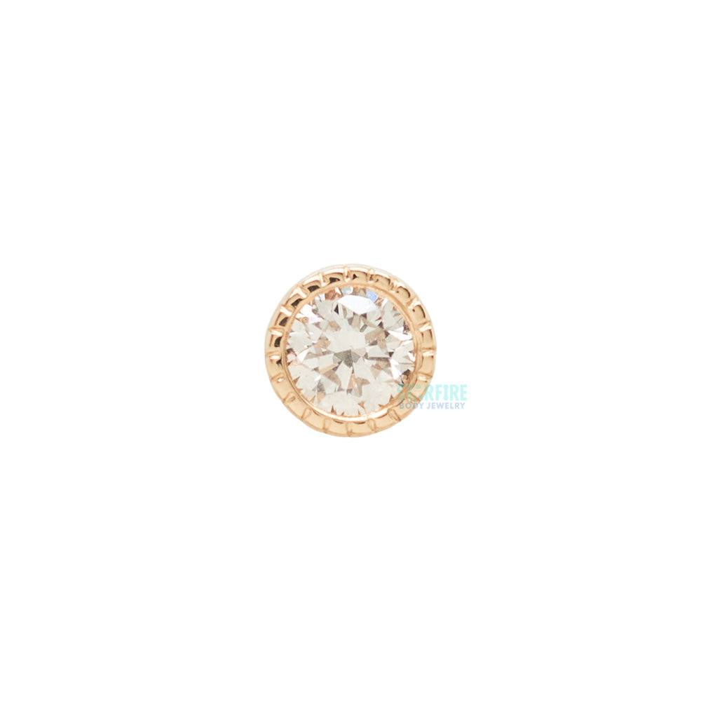 BVLA Serrated Bezel-Set Threaded End in Gold Family
