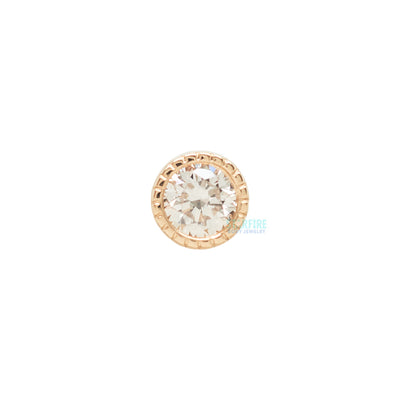 Serrated Bezel-Set Threaded End in Gold with DIAMOND