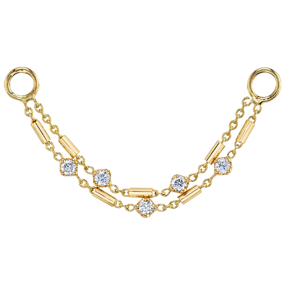 "Devine" Chain Attachment in Gold with DIAMONDS