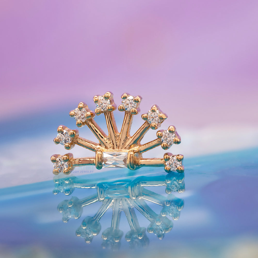 threadless: "Fanfare" End in Gold with White CZ's
