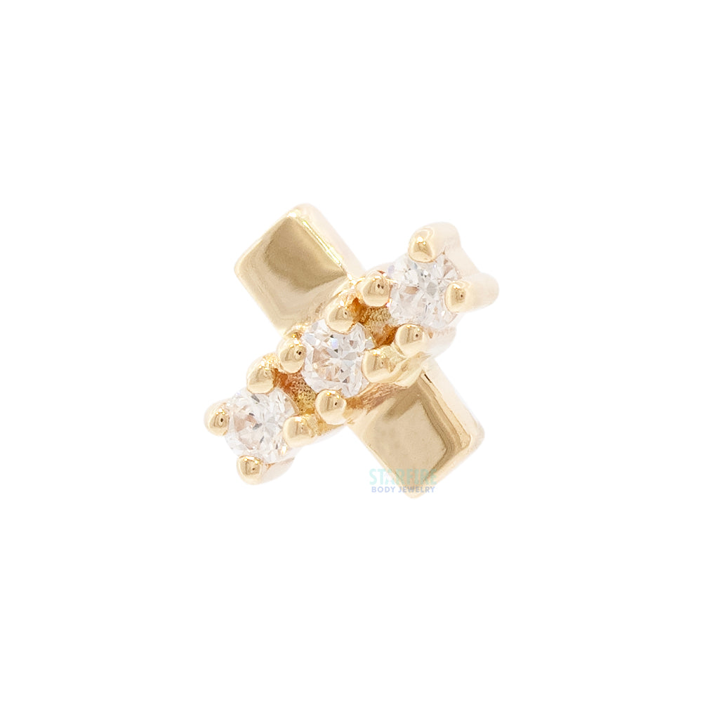 threadless: "Axis" End in Gold with White CZ's