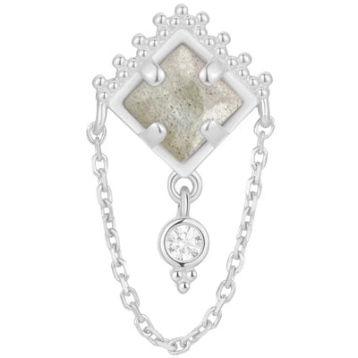 threadless: "Scry" End with Chain in Gold with Labradorite & White CZ