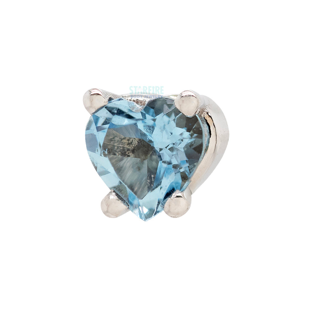 threadless: Prong-Set Heart Pin in Gold with Aquamarine