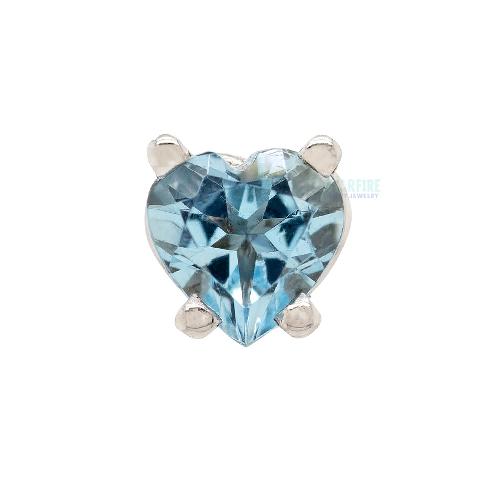 threadless: Prong-Set Heart Pin in Gold with Aquamarine