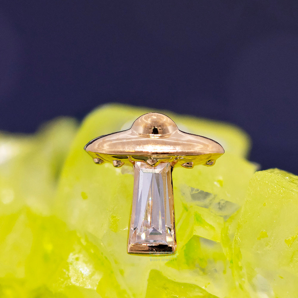 threadless: "Beam Me Up" with Faceted Gem End in Gold