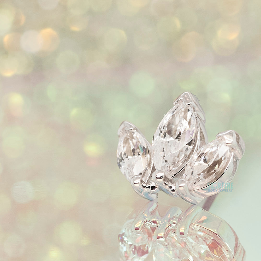 threadless: Beaded Fan End in Gold with CZ's