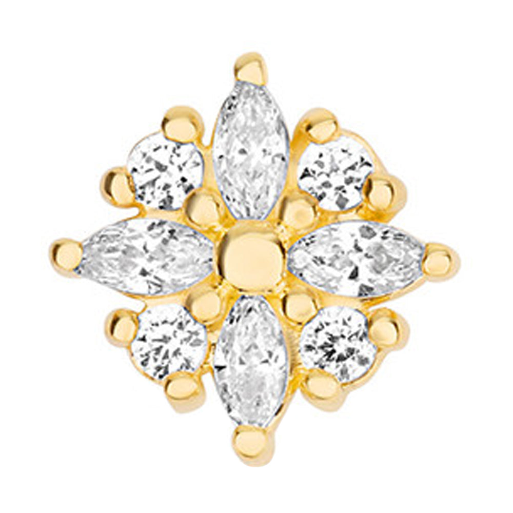 threadless: "Flora" with Faceted Gems End in Gold