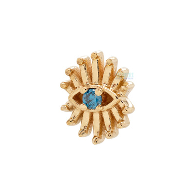 threadless: "Trixy" Pin in Gold with Ocean Blue Diamond