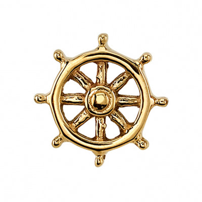 Ship Wheel Threaded End in Gold