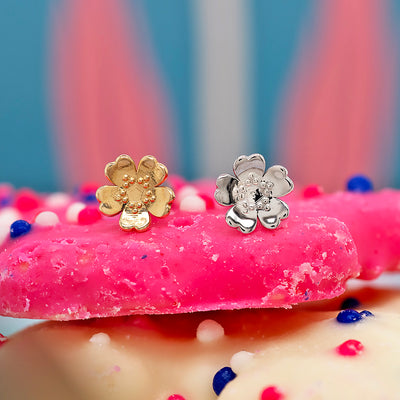 Simple Daisy Threaded End in Gold