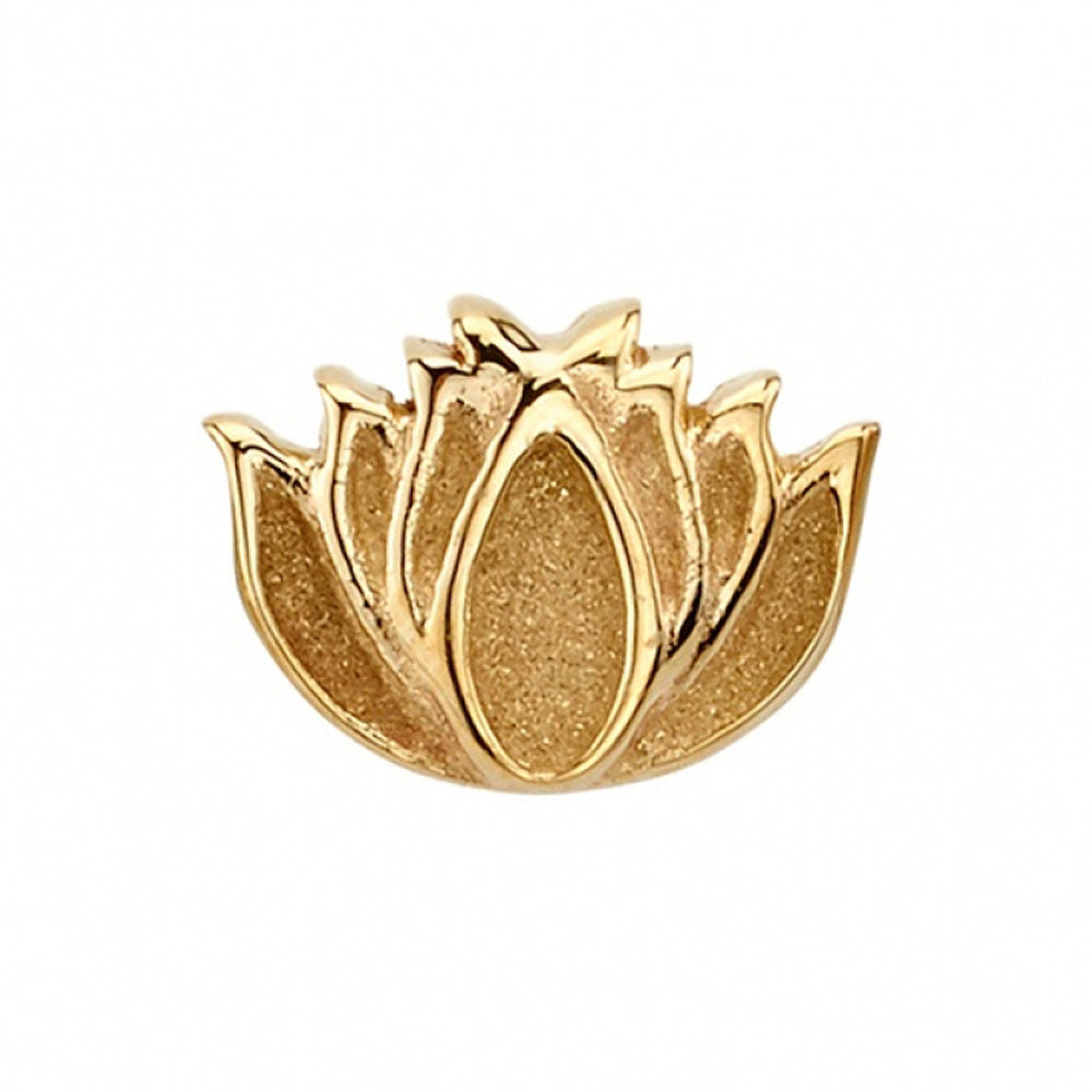 Sandblasted Relief Flat Lotus Threaded End in Gold