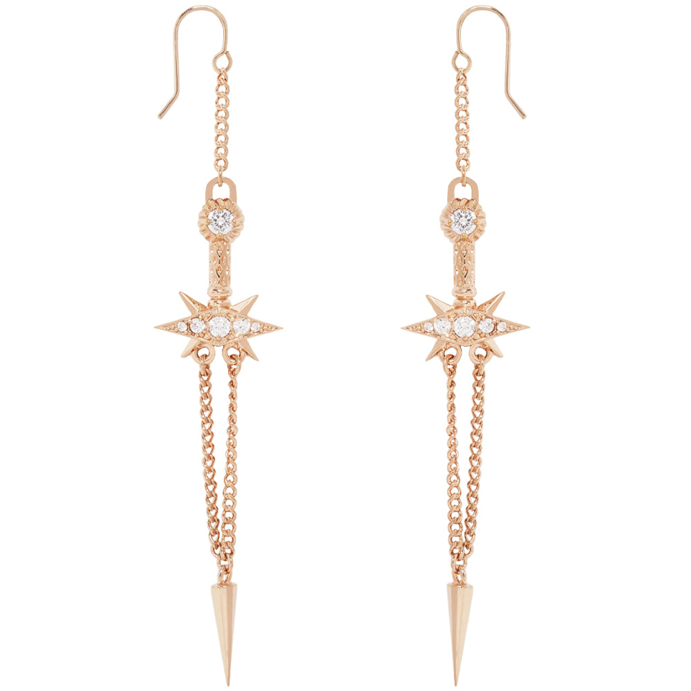 "Metal Witch" Earrings with CZ's