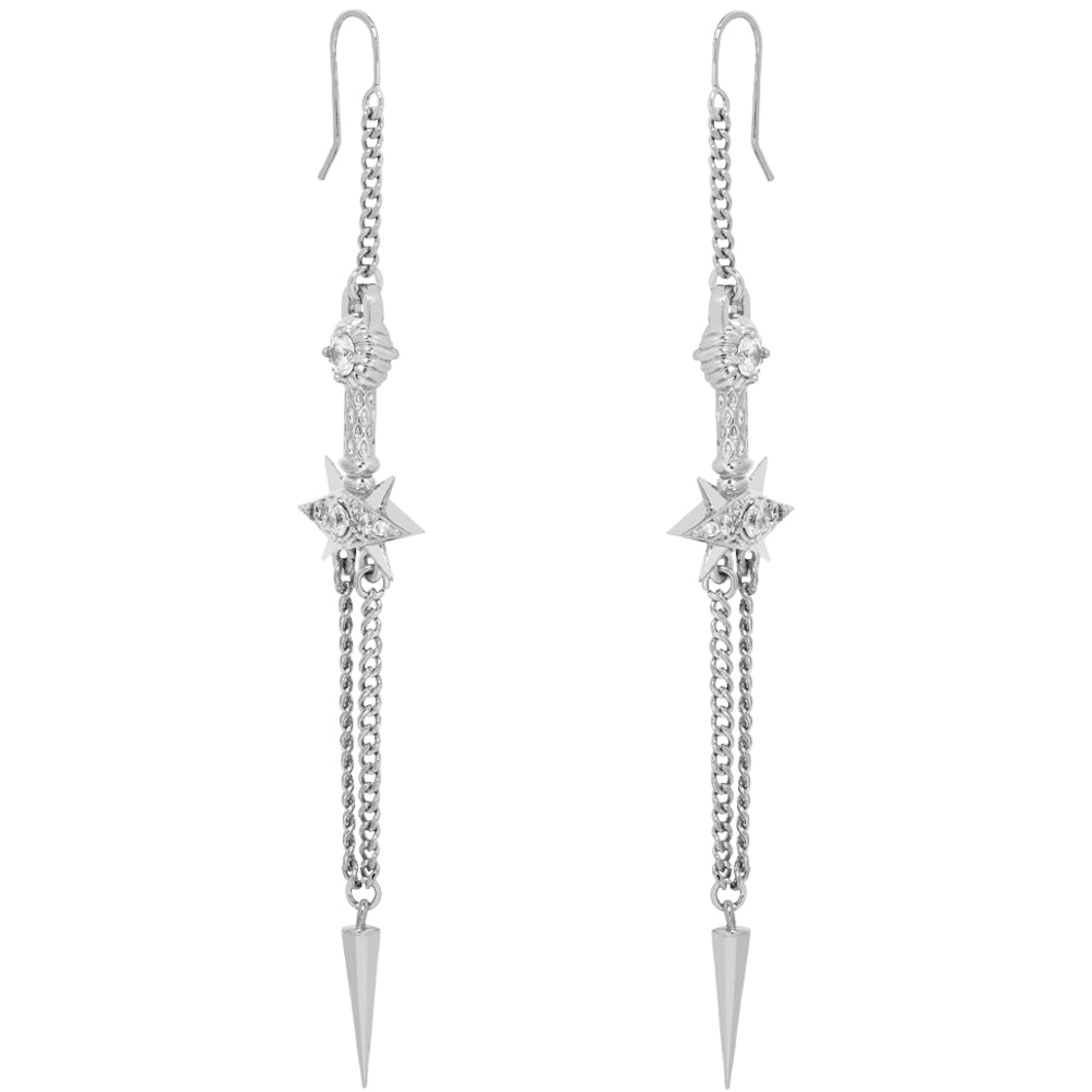 "Metal Witch" Earrings with CZ's