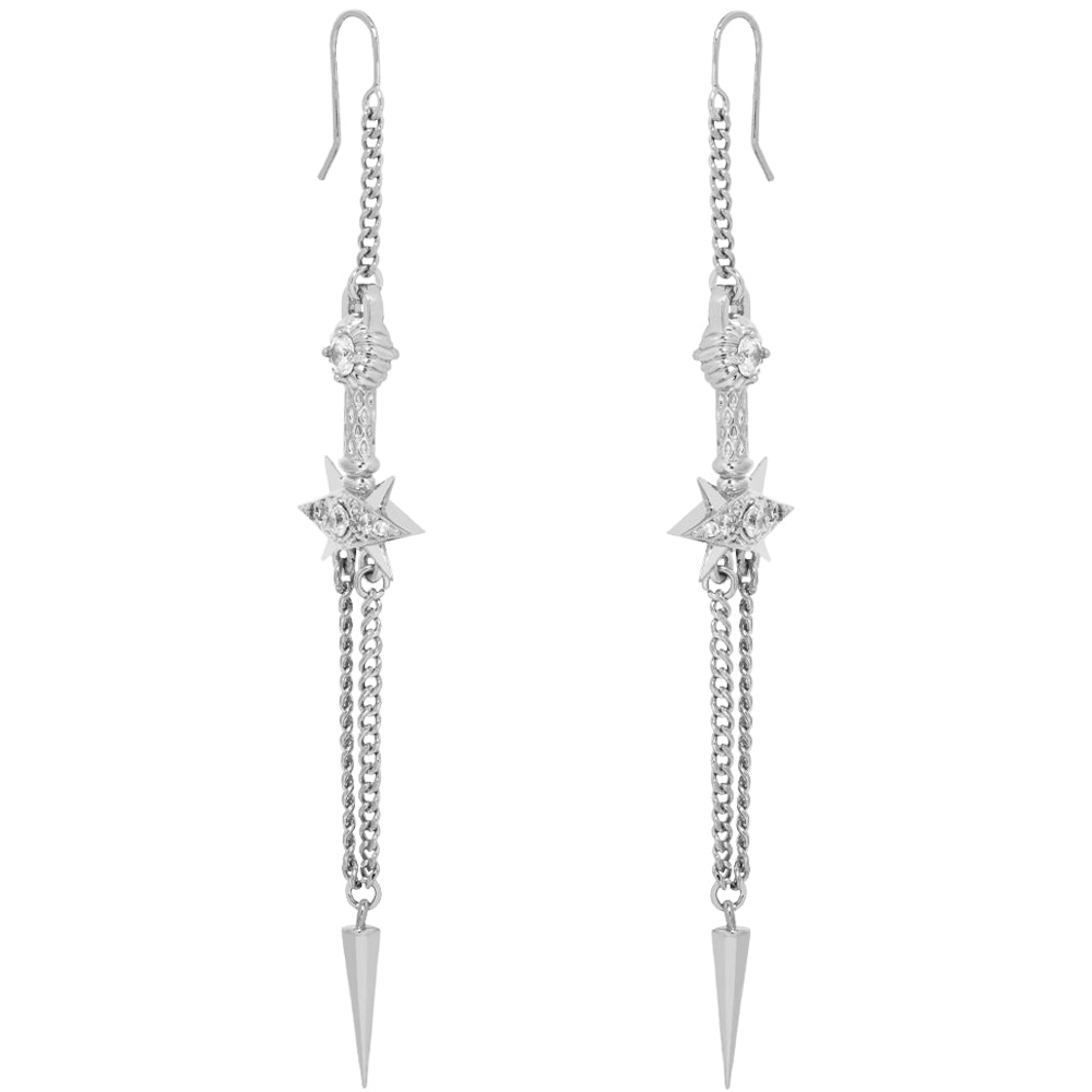 "Metal Witch" Earrings with CZ's