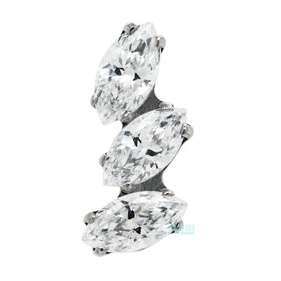 threadless: "Sprig" Marquise Fan with Faceted Gem End