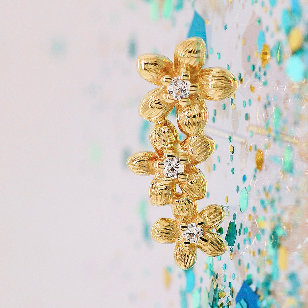 threadless: "Gaia" End in Gold with CZ's