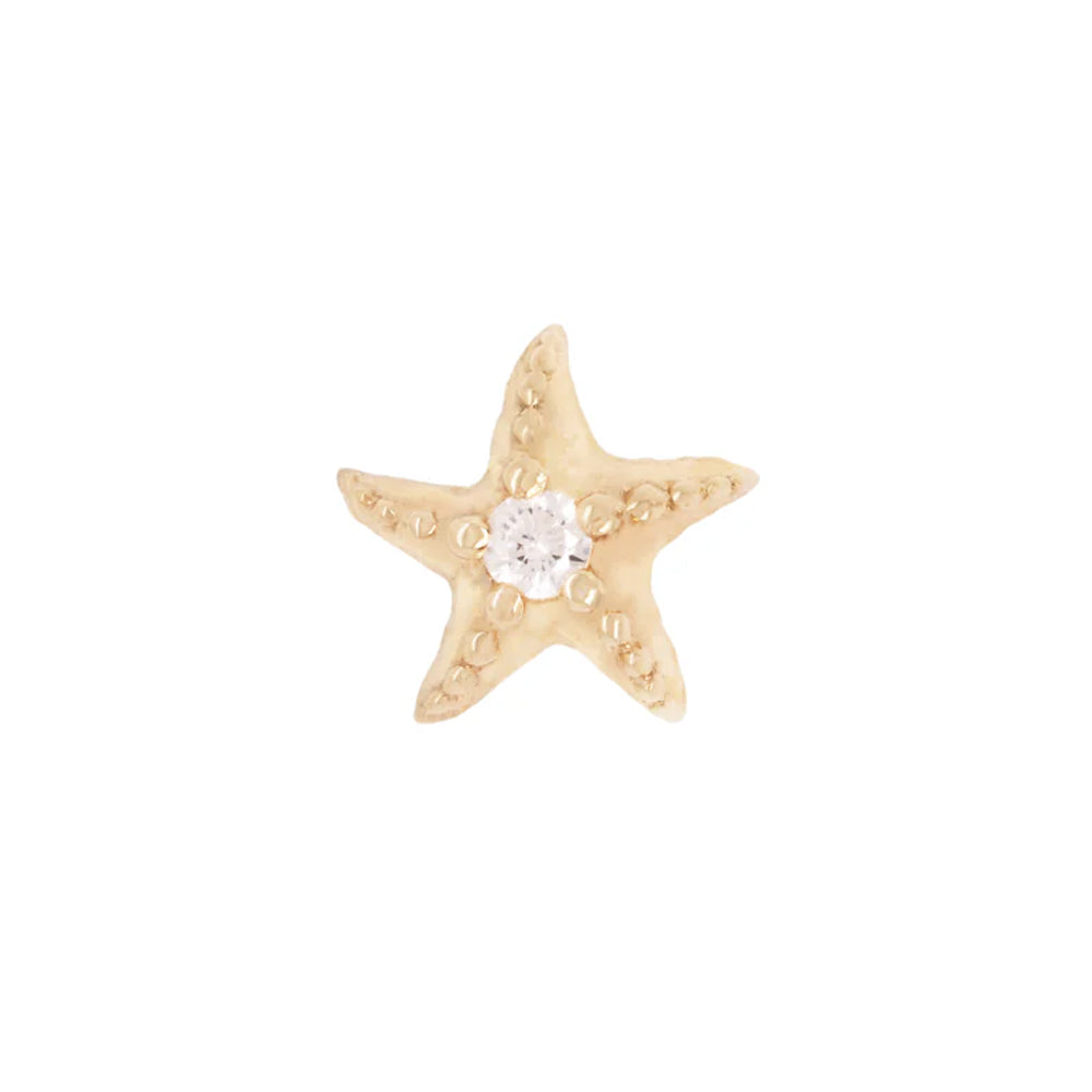 threadless: "Hoku Star" Starfish End in Gold with Diamond