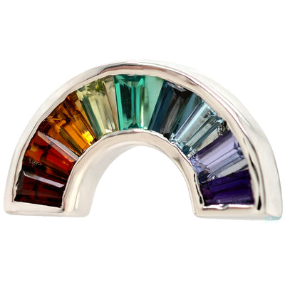 "Dreamspire" Threaded End in Gold Rainbow with Genuine Gemstones