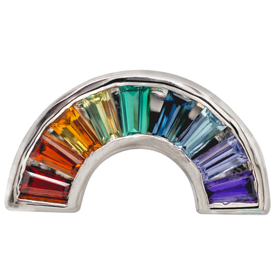"Dreamspire" Threaded End in Gold Rainbow with Genuine Gemstones