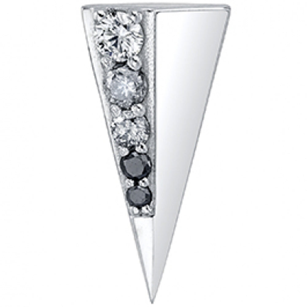 13mm "Bastian" Threaded End in Gold & Platinum with White Diamond, Grey Diamond & Black Diamonds