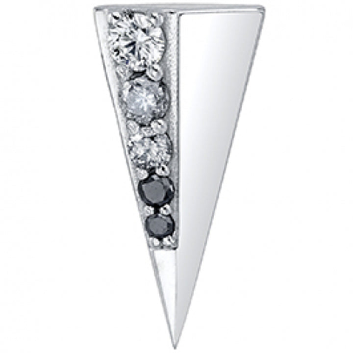 13mm "Bastian" Threaded End in Gold & Platinum with White Diamond, Grey Diamond & Black Diamonds