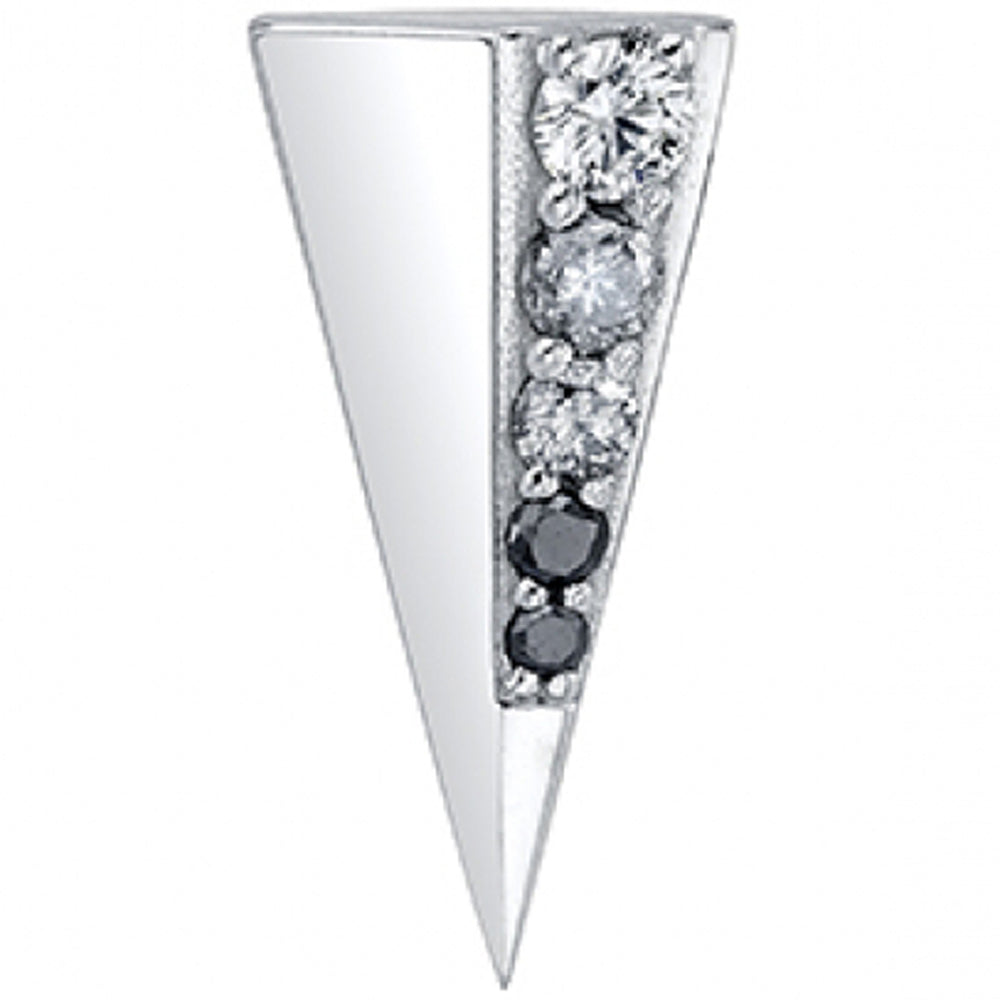 13mm "Bastian" Threaded End in Gold & Platinum with White Diamond, Grey Diamond & Black Diamonds