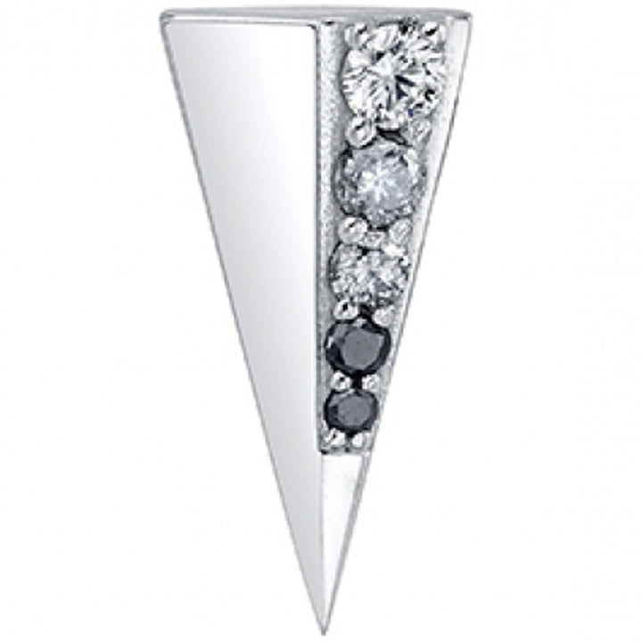13mm "Bastian" Threaded End in Gold & Platinum with White Diamond, Grey Diamond & Black Diamonds