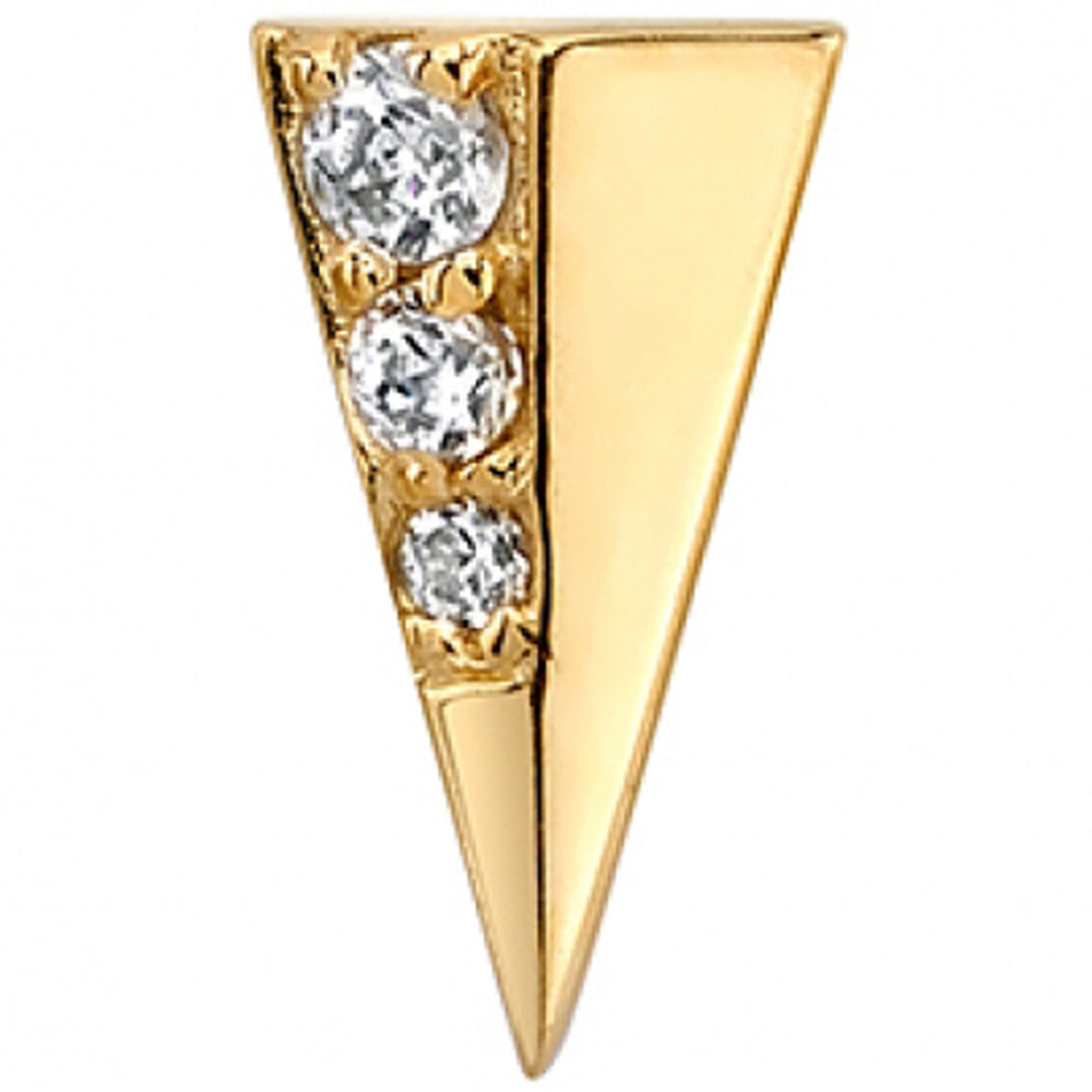 13mm "Bastian" Threaded End in Gold & Platinum with White CZ's