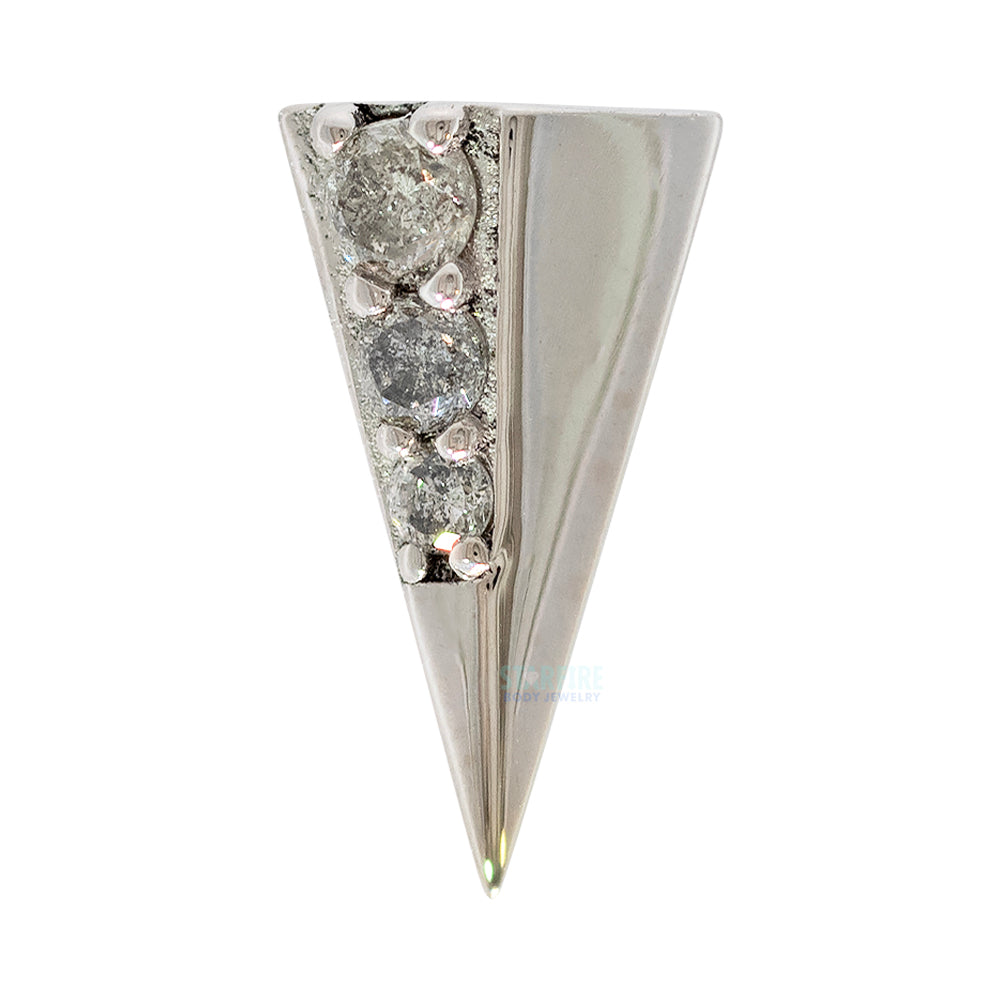 8mm "Bastian" Threaded End in Gold & Platinum with Grey Diamonds