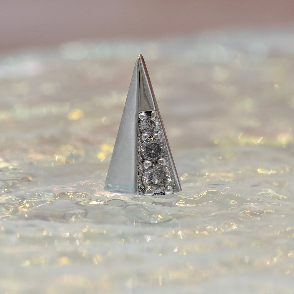 8mm "Bastian" Threaded End in Gold & Platinum with Grey Diamonds