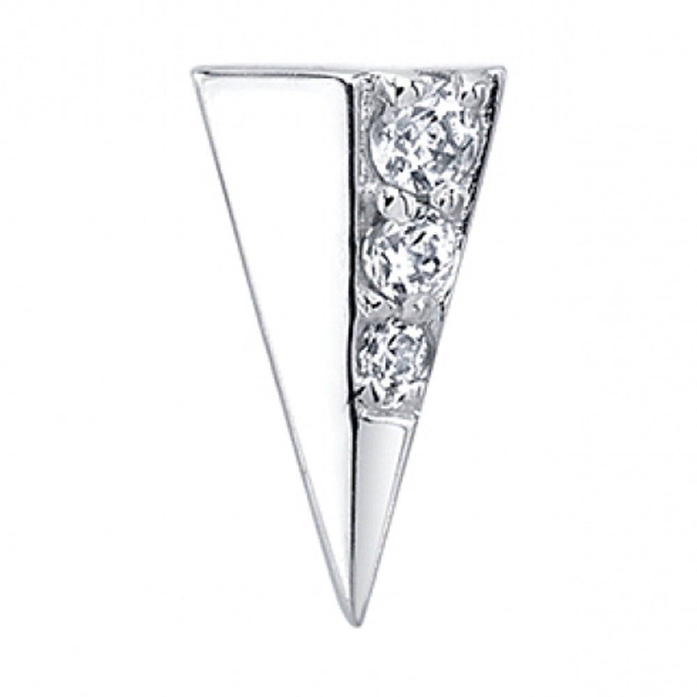 8mm "Bastian" Threaded End in Gold & Platinum with White CZ's