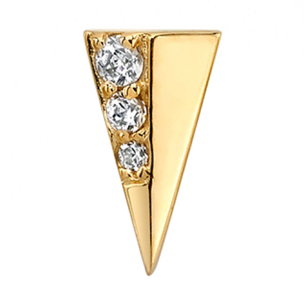 8mm "Bastian" Threaded End in Gold & Platinum with White CZ's