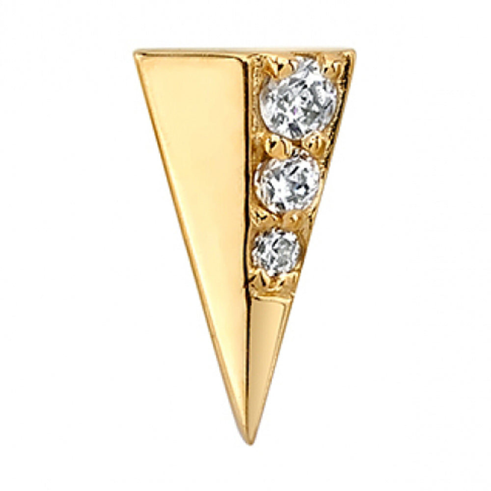 8mm "Bastian" Threaded End in Gold & Platinum with White CZ's