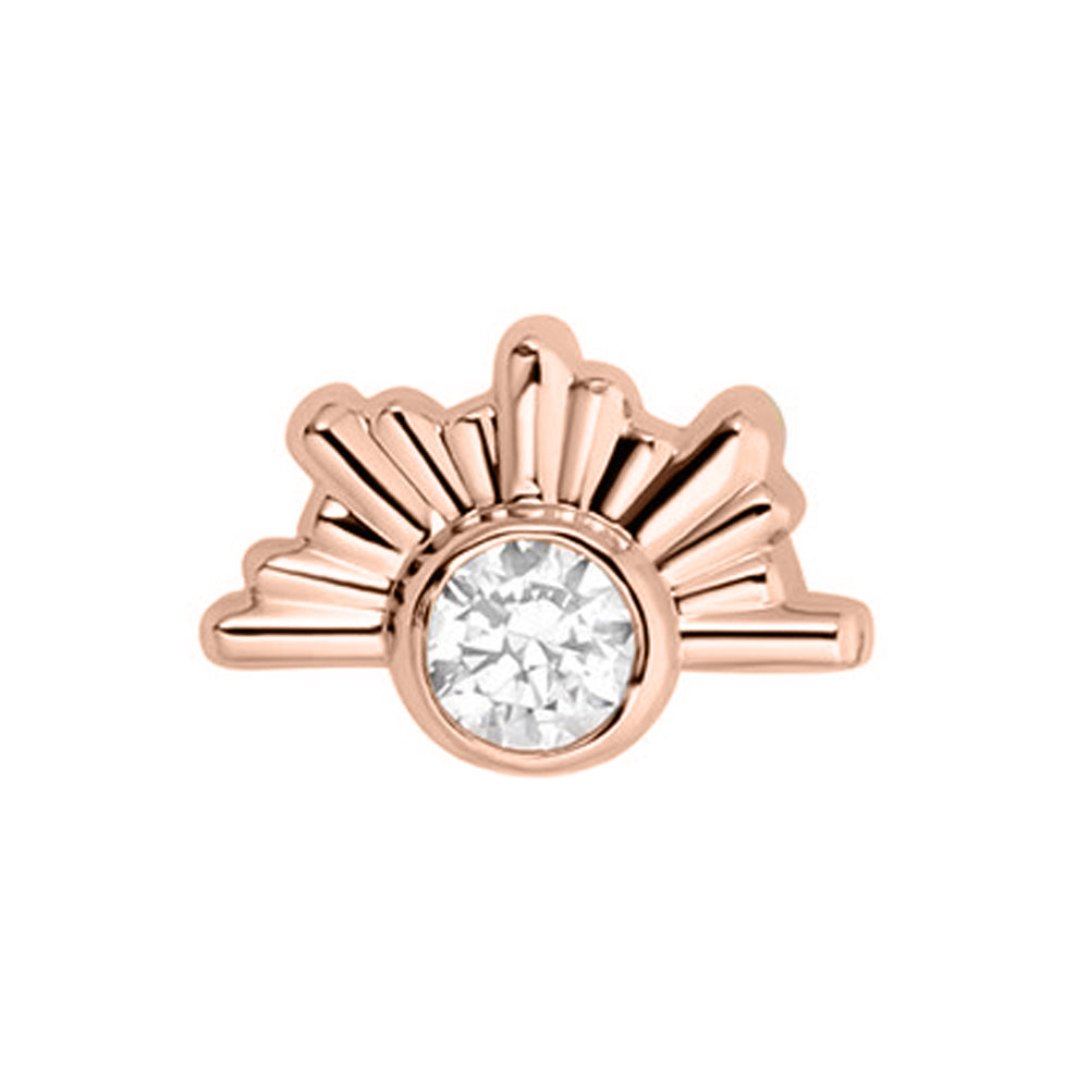 "Eos" with Faceted Gem Threaded End in Rose Gold