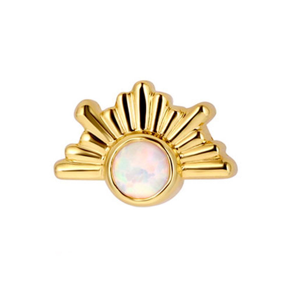 "Eos" with Opal Threaded End in Yellow Gold