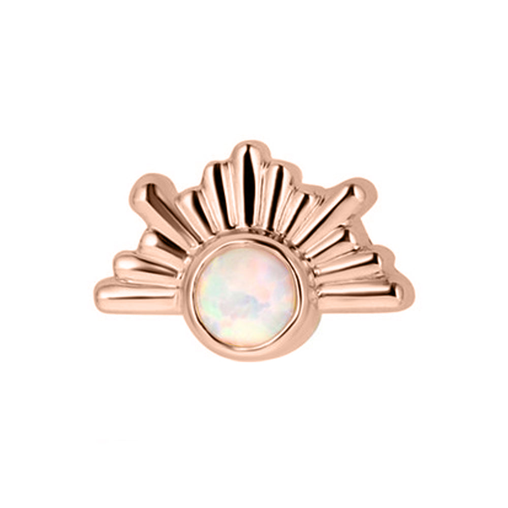 "Eos" with Opal Threaded End in Rose Gold