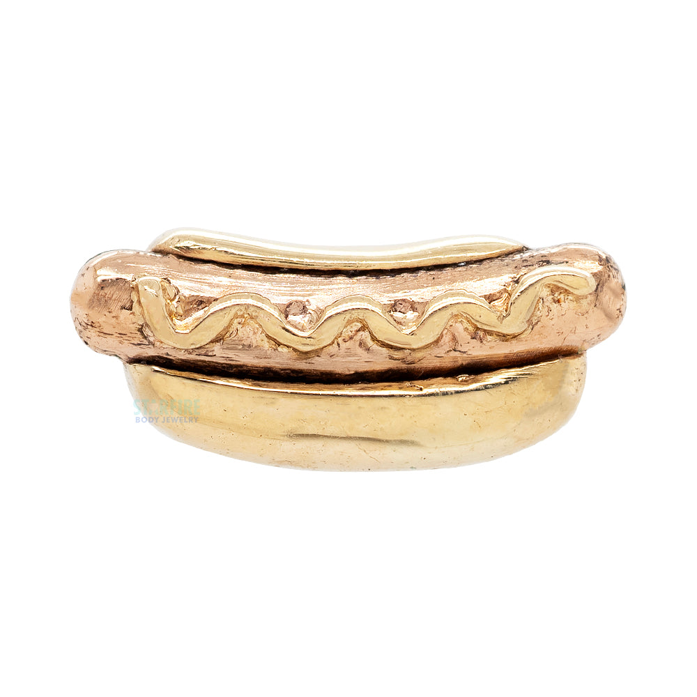 Hot Dog Threaded End in Gold